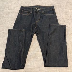 Muji slim men’s dark denim jeans